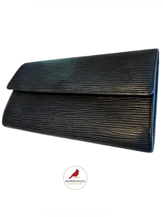 Louis Vuitton LV EPI LONG WALLET BLACK. AUTHENTIC.